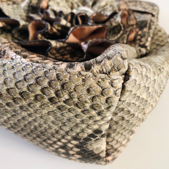NICOLE MILLER "Pretty Girl" Natural Snake Clutch NWT - Picture 5 of 9